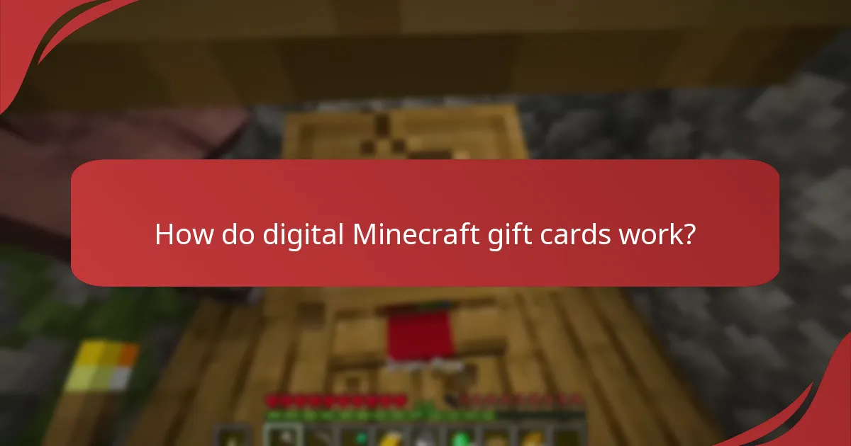 How do digital Minecraft gift cards work?